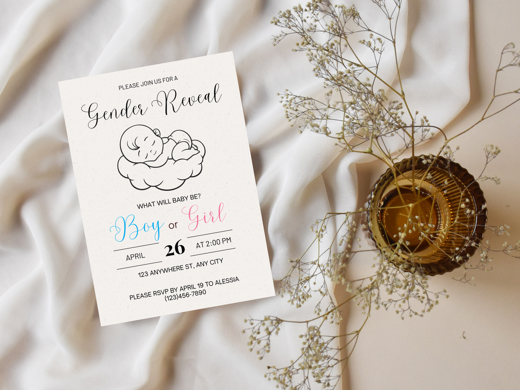 Gender reveal invitation
