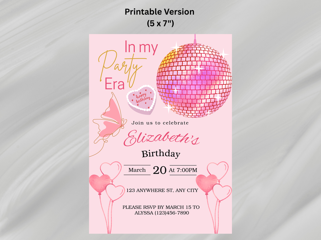 In My Party Era Birthday Invitation (Printable & Mobile versions included)