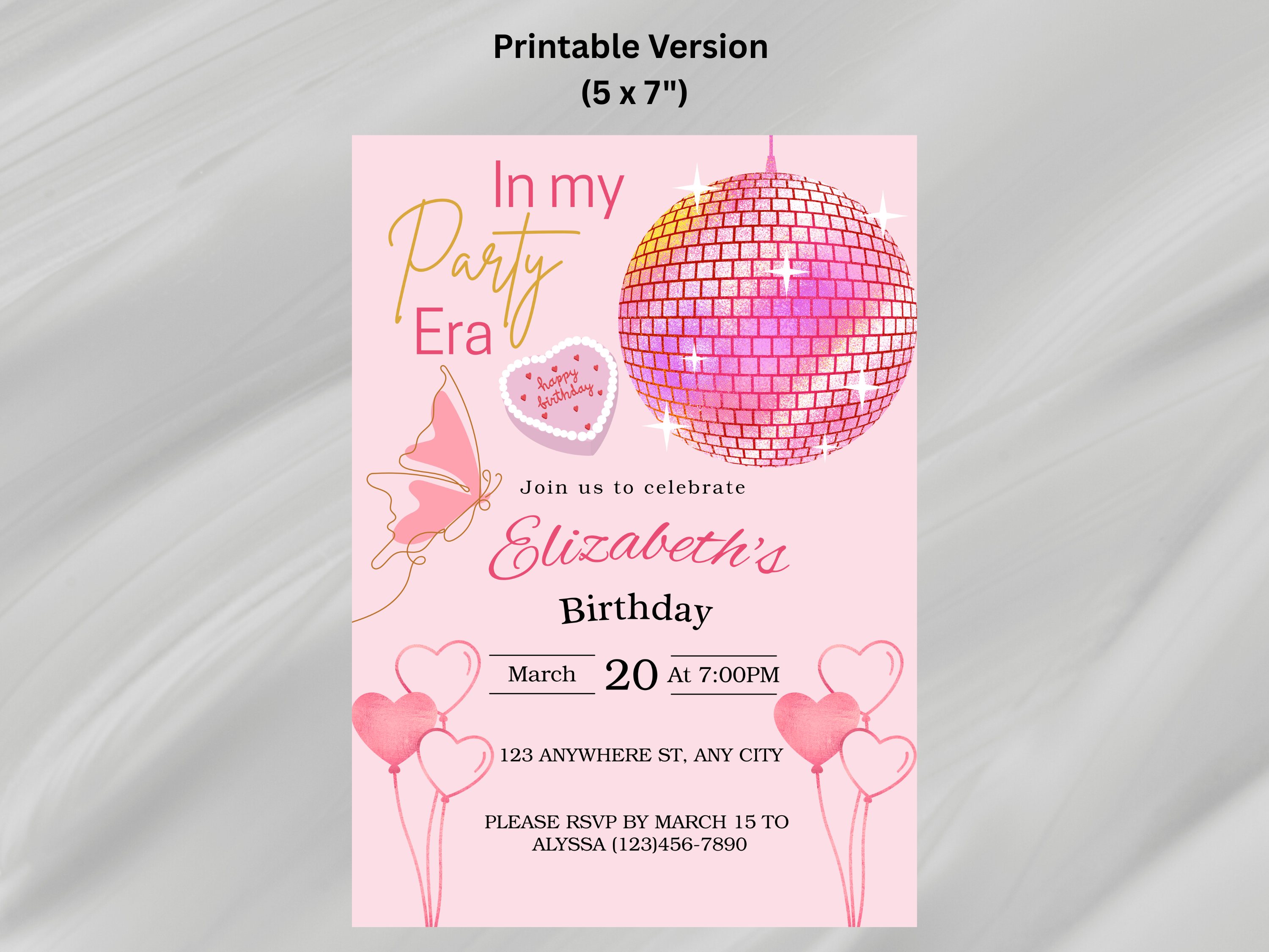 In My Party Era Birthday Invitation (Printable & Mobile versions included)