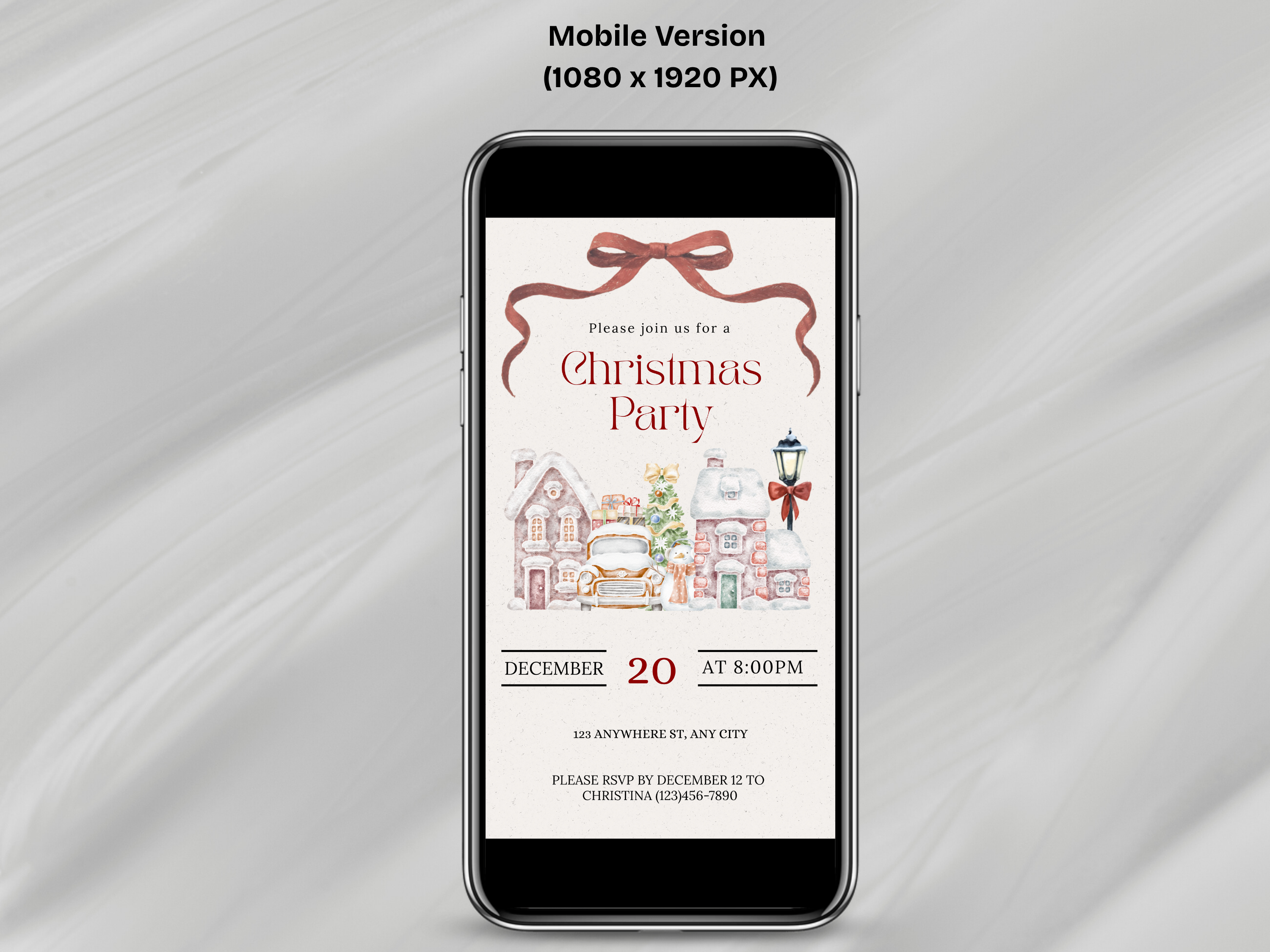 Christmas invitation, Friendsmas invitation, Winter wonderland, Santa Village