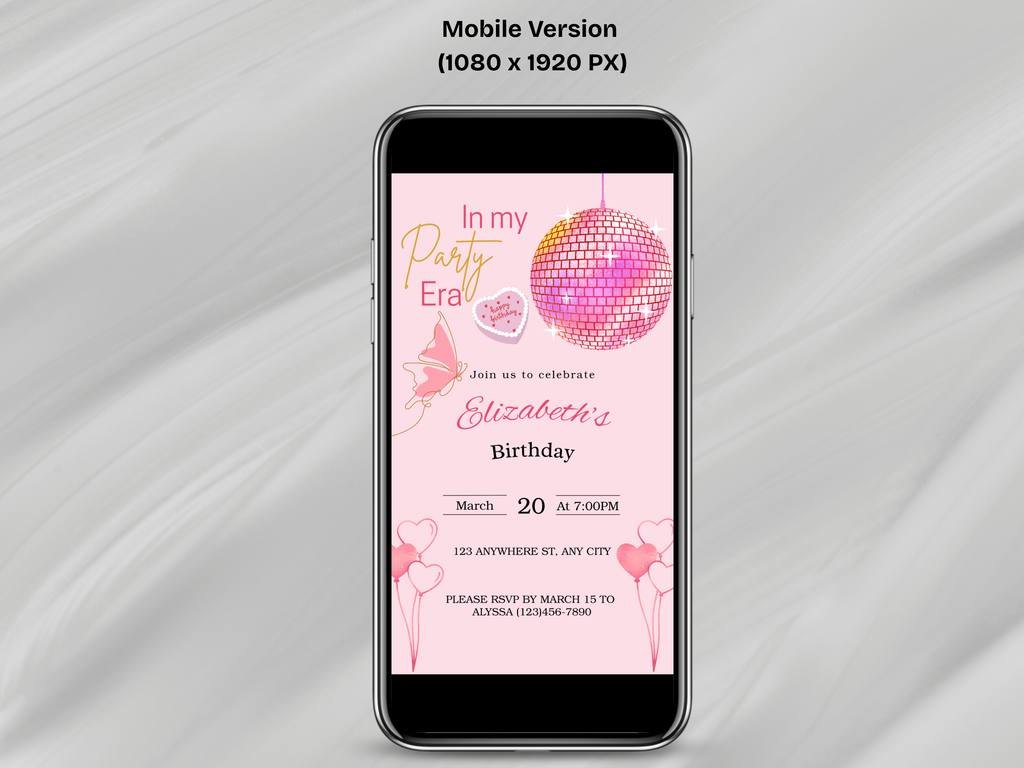 In My Party Era Birthday Invitation (Printable & Mobile versions included)