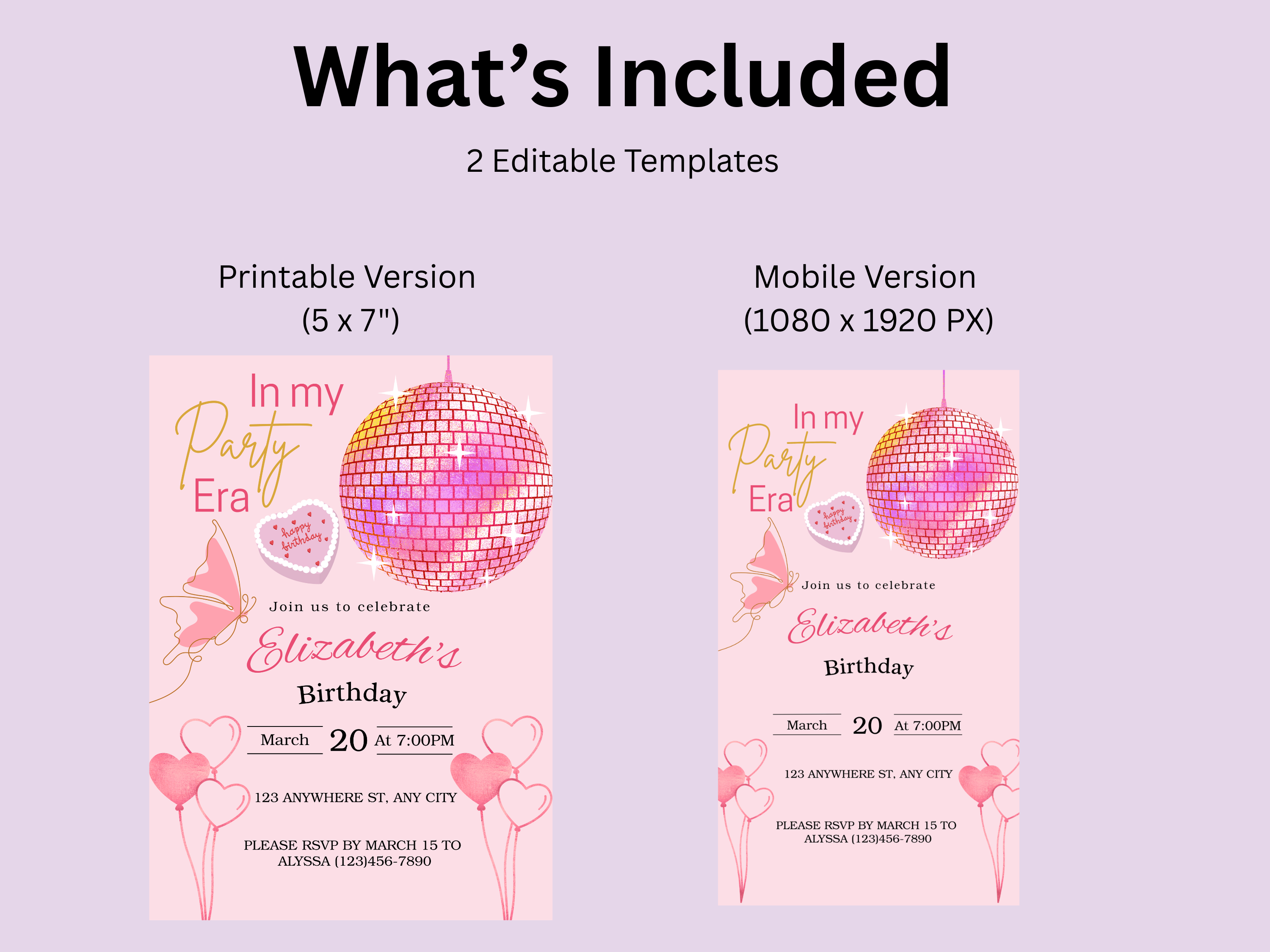 In My Party Era Birthday Invitation (Printable & Mobile versions included)