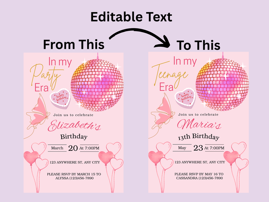 In My Party Era Birthday Invitation (Printable & Mobile versions included)
