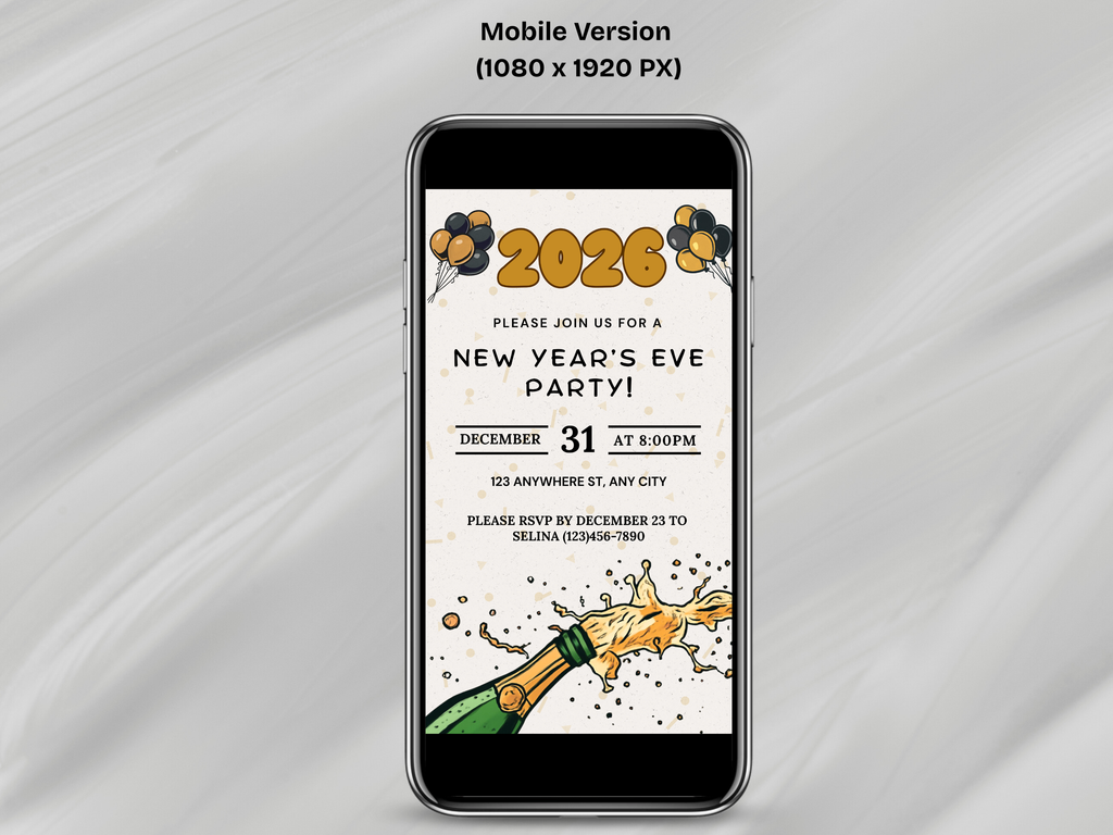 Comic style New Year’s Eve party invitation, colorful cartoon NYE digital template editable in Canva

Cartoon New Year’s Eve invitation, fun comic-themed NYE digital party invite editable Canva template

Comic book style NYE invitation, bright cartoon New Year’s Eve digital download party flyer

Editable cartoon New Year’s Eve invite, comic-style NYE digital template with playful illustrations