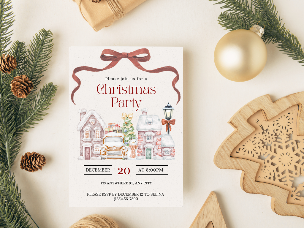 Christmas invitation Santa Village